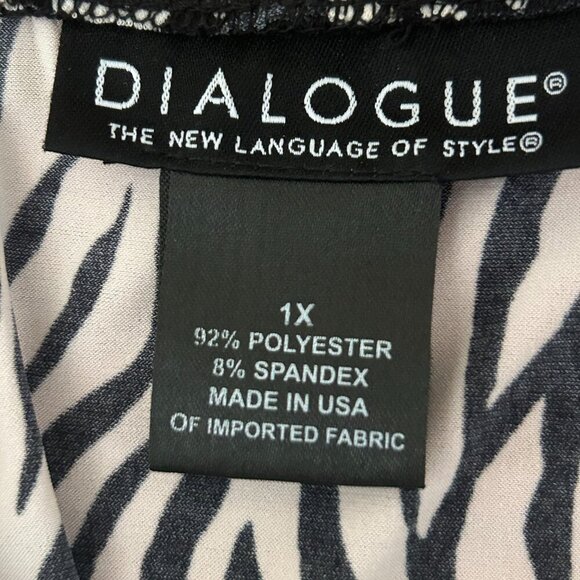 Dialogue Womens Zebra Animal Print Pull On Midi Skirt Size 1X Plus Size - Picture 2 of 7